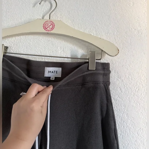 MATE The Label Organic Cotton Thermal Wide Leg Pants Charcoal Size XS - Picture 9 of 13